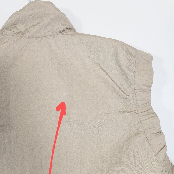 Adidas Women's XL City Escape Crop Vest Jacket Blanch Cargo Sporty Brown Zip - Picture 13 of 13